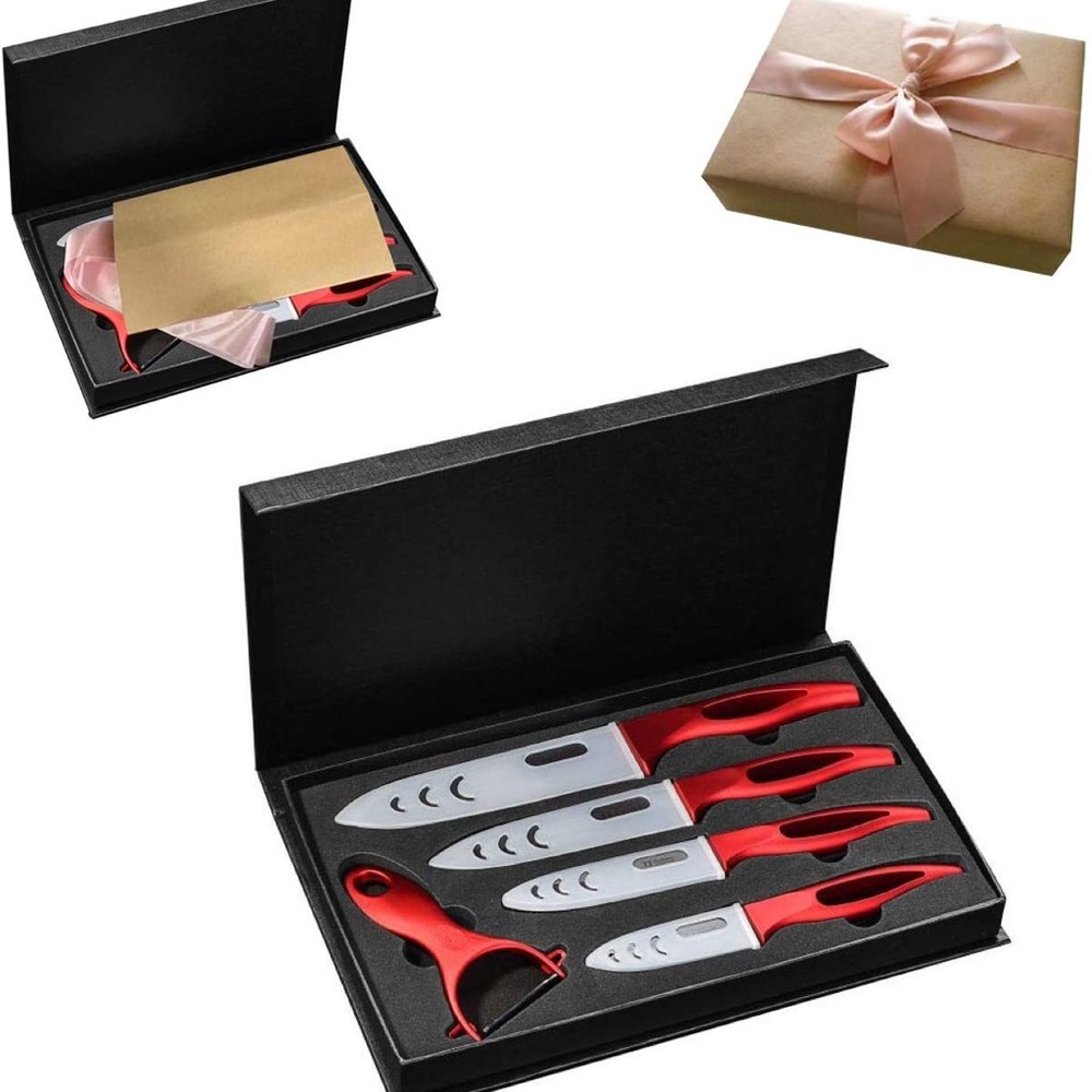 Ceramic Knife Set,5 PCS, Red Kitchen Knife set